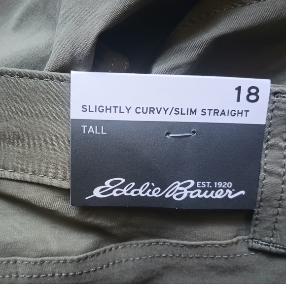 Eddie Bauer Travex UPF 50 Horizon Guide 5 Pocket Pants Womens 18 Tall Green NWT - Picture 10 of 14